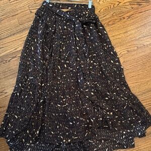 Ulla Johnson Black/brown  Maxi Skirt A-Line Smocked